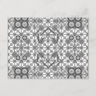 Tribale batik - grijs/grijs, zwart/wit briefkaart