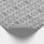 Tribale batik - grijs/grijs, zwart/wit cadeaupapier (Hoek)