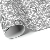 Tribale batik - grijs/grijs, zwart/wit cadeaupapier (Rol Hoek)