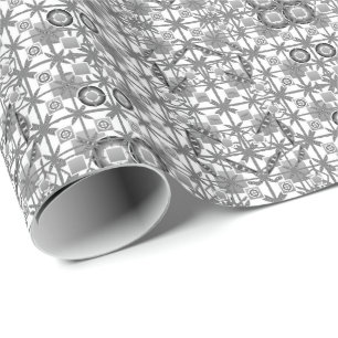 Tribale batik - grijs/grijs, zwart/wit cadeaupapier