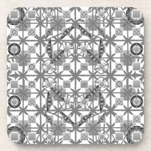 Tribale batik - grijs/grijs, zwart/wit drankjes onderzetter