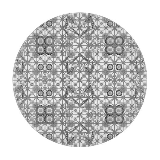 Tribale batik - grijs/grijs, zwart/wit snijplank (Voorkant)