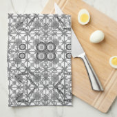 Tribale batik - grijs/grijs, zwart/wit theedoek (Quarter Fold)