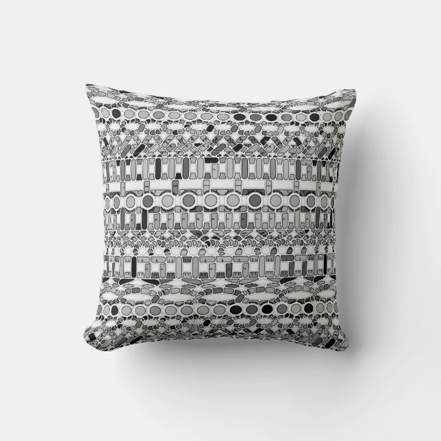 Tribale Batik - grijstinten Kussen (Voorkant)