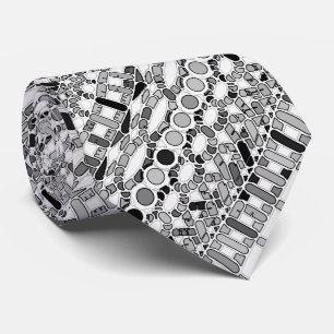 Tribale batik - grijze tinten stropdas