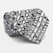 Tribale batik - grijze tinten stropdas (Opgerold)