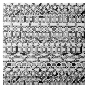 Tribale batik - grijze tinten tegeltje