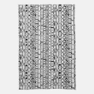 Tribale batik - grijze tinten theedoek