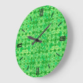 Tribale batik - groene tinten grote klok (Hoek)