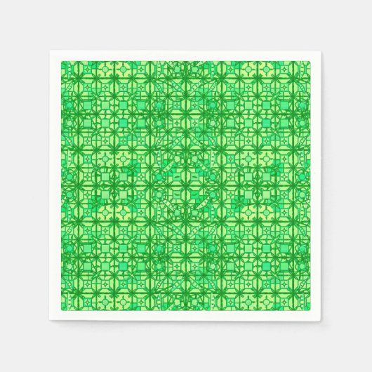 Tribale batik - groene tinten servet (Voorkant)