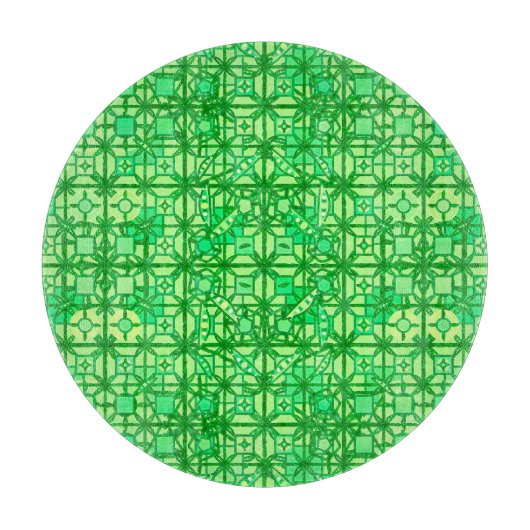 Tribale batik - groene tinten snijplank (Voorkant)