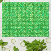 Tribale batik - groene tinten theedoek (Gevouwen)