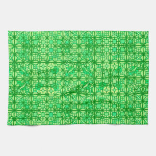 Tribale batik - groene tinten theedoek