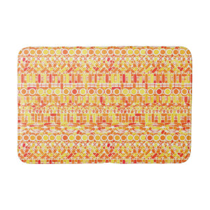 Tribale batik - koraal oranje en koraalroze badmat
