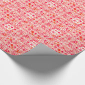 Tribale batik - koraalroze, koraal sinaasappel en  cadeaupapier (Hoek)