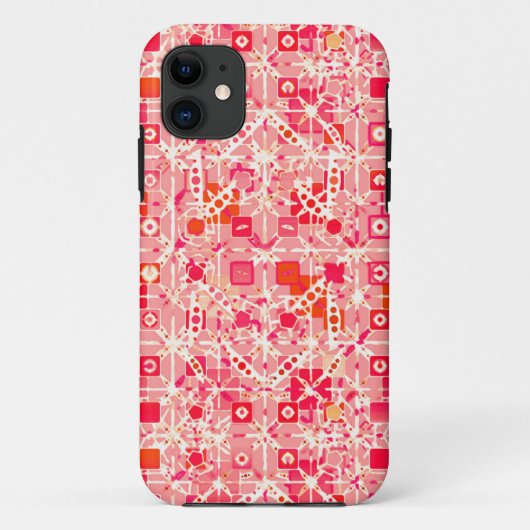 Tribale batik - koraalroze, koraal sinaasappel en Case-Mate iPhone case (Achterkant)