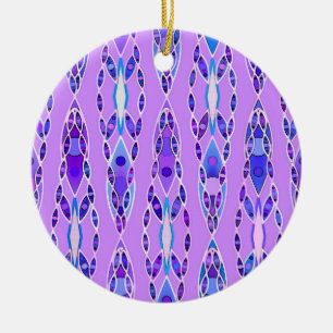 Tribale batik - Lavender, Blue en Violet Keramisch Ornament