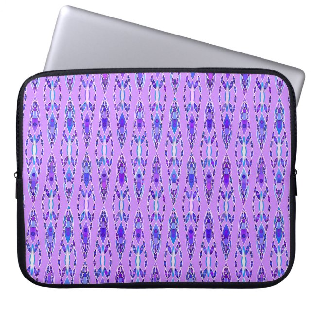 Tribale batik - Lavender, Blue en Violet Laptop Sleeve (Voorkant)