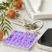 Tribale batik - Lavender, Blue en Violet Sleutelhanger (Voorkant Rechts)