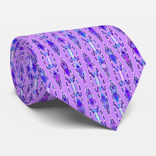 Tribale batik - Lavender, Blue en Violet Stropdas (Opgerold)