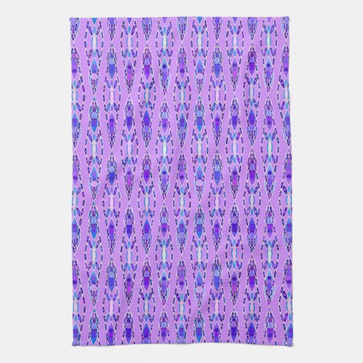 Tribale batik - Lavender, Blue en Violet Theedoek (Verticaal)