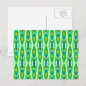 Tribale Batik - Mint, Smaragdgroen en Blauw Briefkaart (Voorkant / Achterkant)