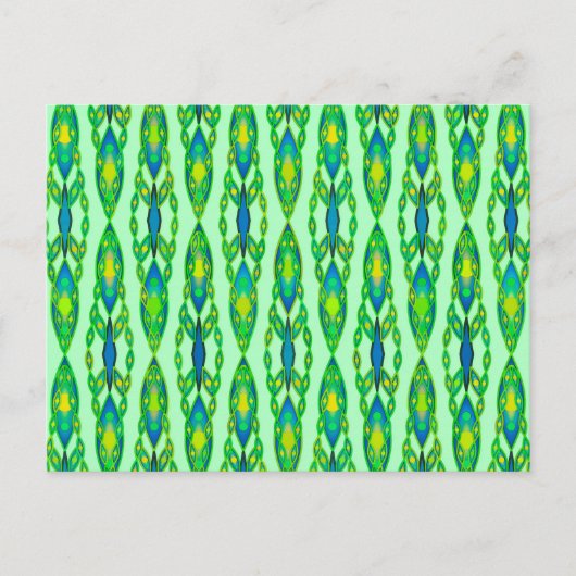 Tribale Batik - Mint, Smaragdgroen en Blauw Briefkaart (Voorkant)