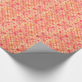Tribale batik - oranje, koraalroze en fuchsie cadeaupapier (Hoek)