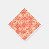 Tribale batik - oranje, koraalroze en fuchsie servetten (Hoek)