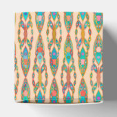 Tribale batik - Perzikroze en Turquoise Bedankdoosjes (Bovenkant)