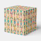 Tribale batik - Perzikroze en Turquoise Bedankdoosjes (Achterkant)