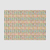 Tribale batik - Perzikroze en Turquoise Tissuepapier (Voorkant)