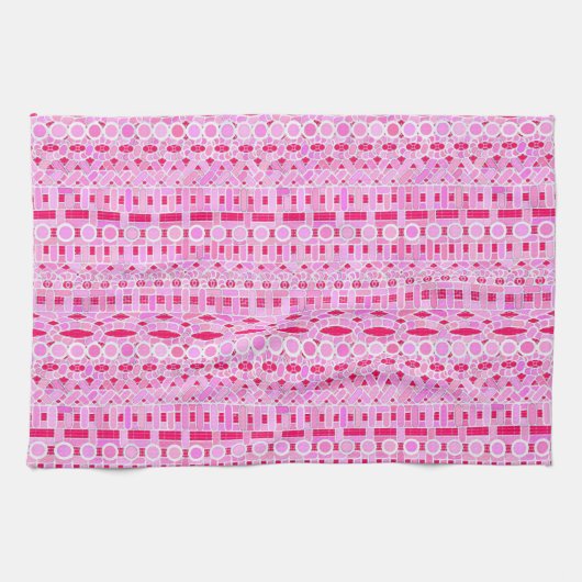 Tribale batik - roze tinten theedoek (Horizontaal)