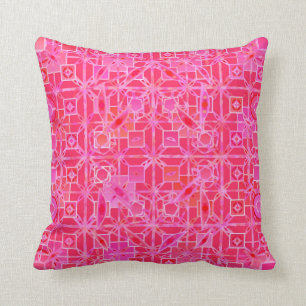 Tribale batik - schaduwen van fuchsia roze kussen