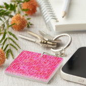 Tribale batik - schaduwen van fuchsia roze sleutelhanger (Voorkant Rechts)