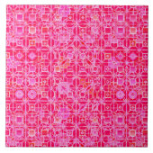 Tribale batik - schaduwen van fuchsia roze tegeltje (Voorkant)