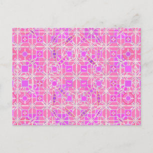 Tribale batik - schaduwen van roze en orchidee briefkaart