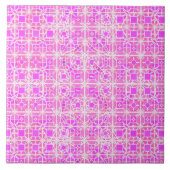 Tribale batik - schaduwen van roze en orchidee tegeltje (Voorkant)