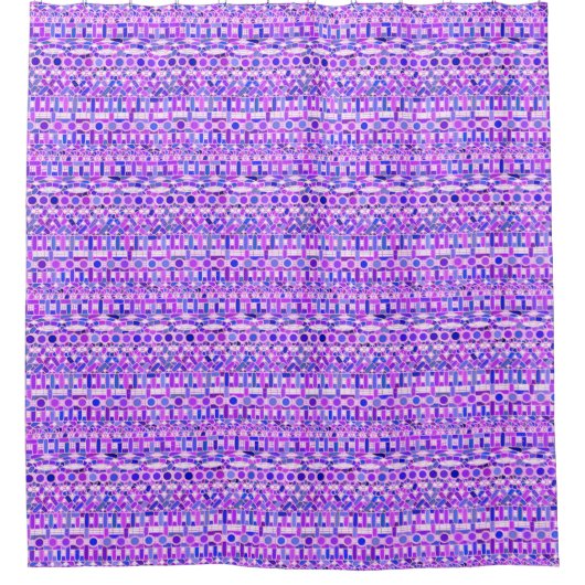 Tribale batik - schaduwen van violet paars douchegordijn (Voorkant)