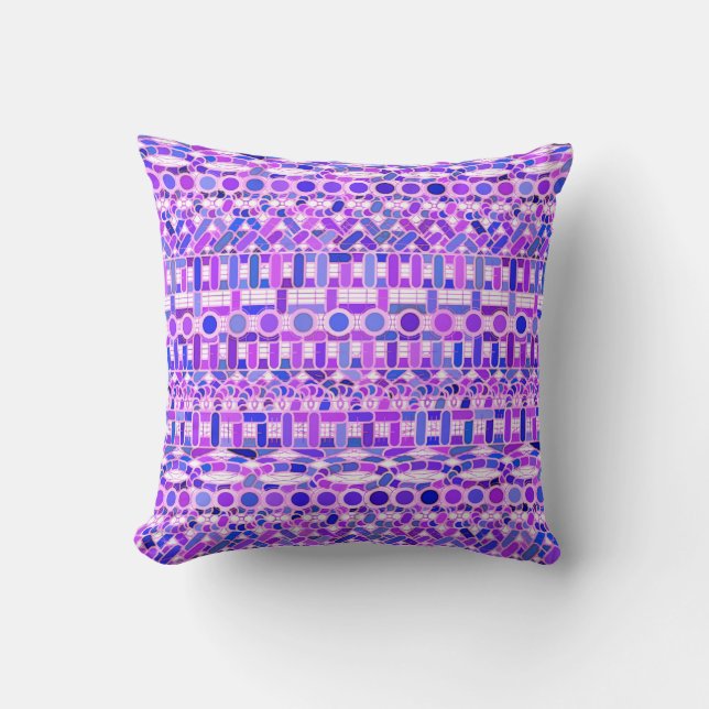Tribale batik - schaduwen van violet paars kussen (Voorkant)