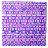 Tribale batik - schaduwen van violet paars tegeltje (Voorkant)