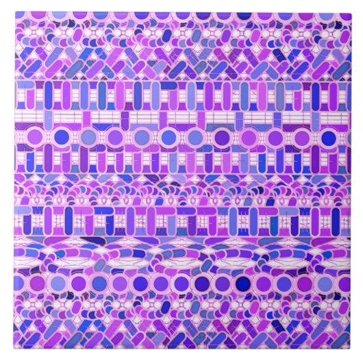 Tribale batik - schaduwen van violet paars tegeltje (Voorkant)