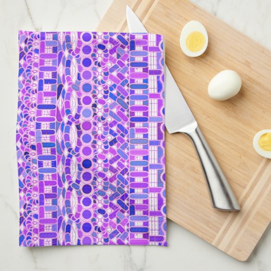 Tribale batik - schaduwen van violet paars theedoek (Quarter Fold)