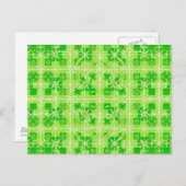 Tribale batik - schoppen van kalkgroen briefkaart (Voorkant / Achterkant)