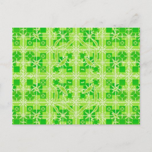 Tribale batik - schoppen van kalkgroen briefkaart (Voorkant)