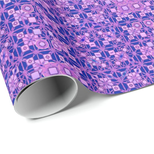 Tribale batik - schoppen van paars cadeaupapier (Rol Hoek)