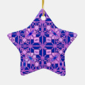 Tribale batik - schoppen van paars keramisch ornament (Achterkant)