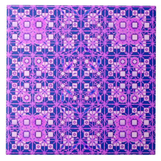 Tribale batik - schoppen van paars tegeltje (Voorkant)