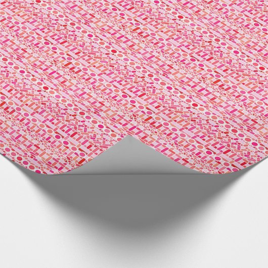 Tribale batik - schoppen van roze en koraal cadeaupapier (Hoek)