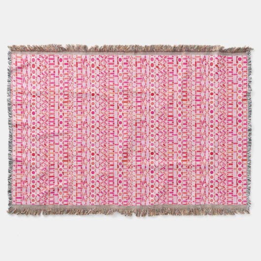 Tribale batik - schoppen van roze en koraal deken (Voorkant)